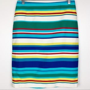 Talbots Pencil Skirt Multicolor Striped 2P E10